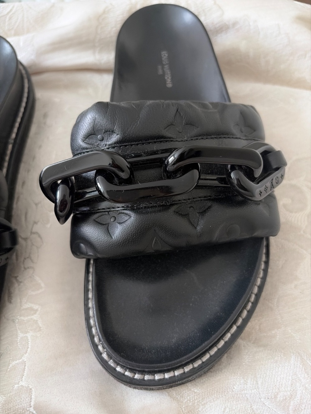Louis Vuitton Sunset Black Calfskin Mules Excellent Condition - Picture 4 of 5